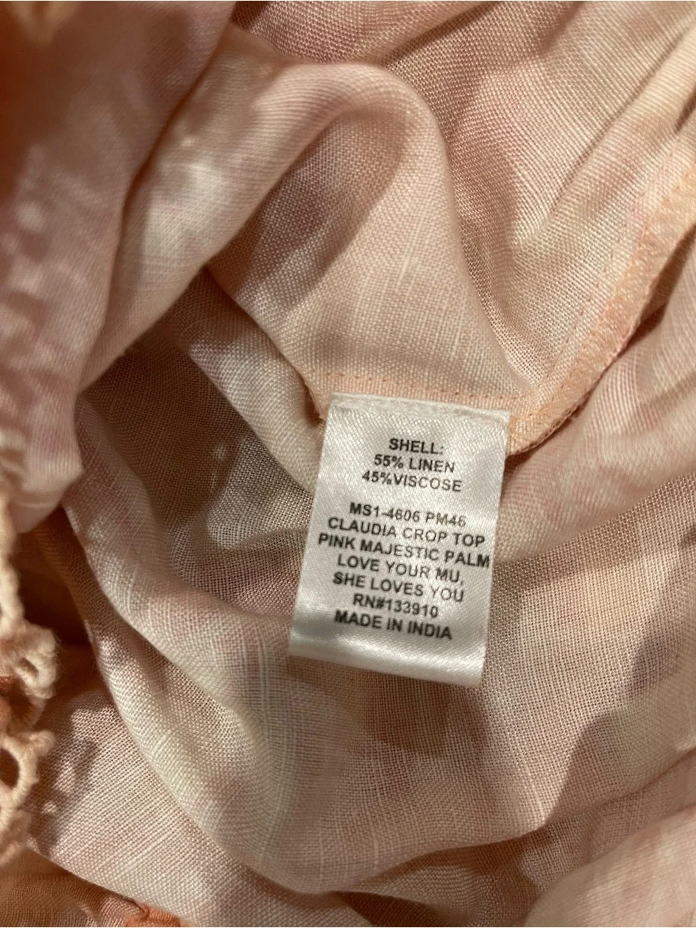 Show Me Your Mumu Claudia Crop Top in Pink Majestic Palm Size Medium - Picture 7 of 8